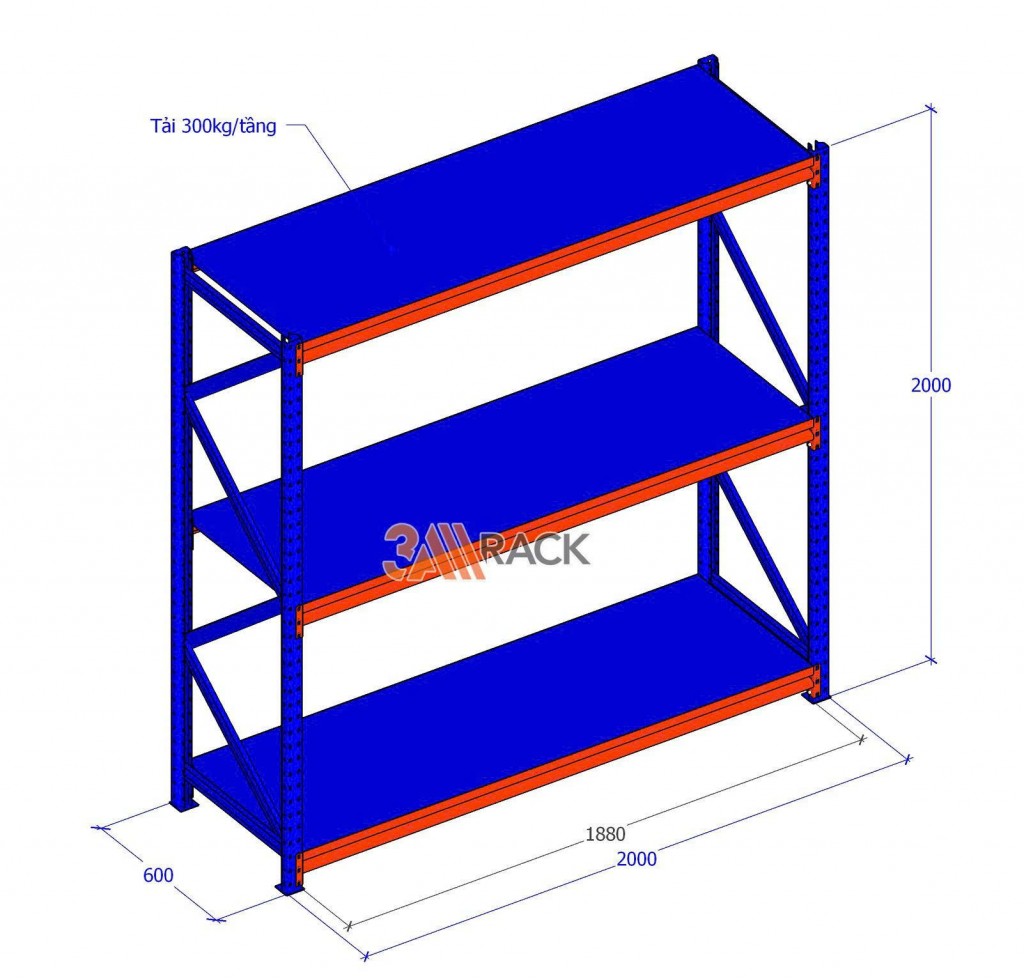 Kệ trung tải 3 tầng Lai Châu
