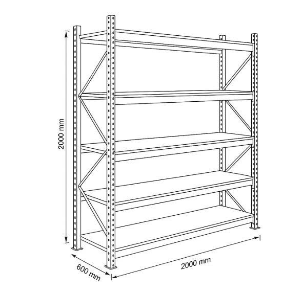 Bản vẽ kệ trung tải 5 tầng